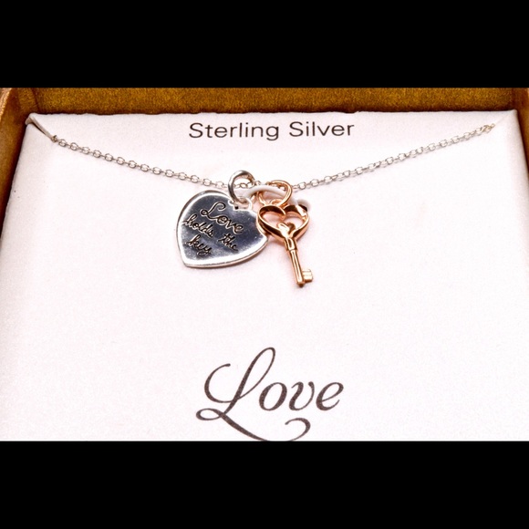 Unwritten Sterling Silver Two-Tone Charm Necklace - Picture 5 of 5